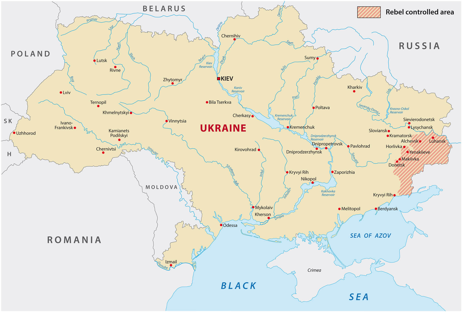 Ukrayna Asi Kontrollü Bölge Haritası